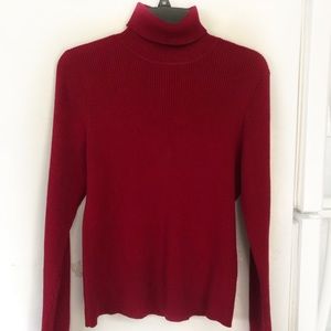 STYLE & CO Red,  High Neck, Knit Sweater-Shirt  Women’s Sz PL